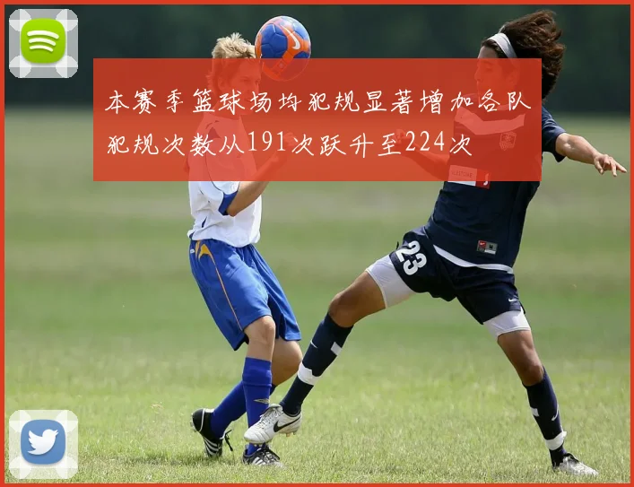 本赛季篮球场均犯规显著增加各队犯规次数从191次跃升至224次